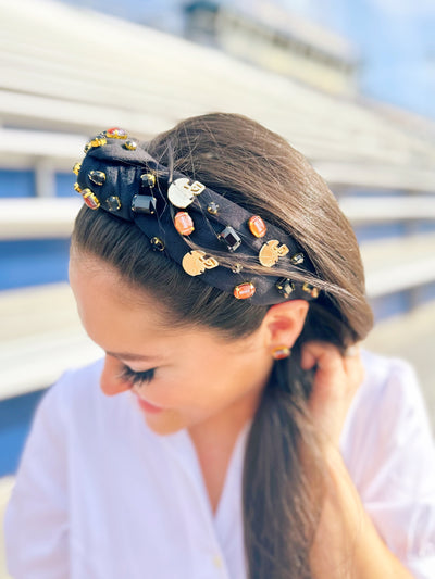 Fan Gear Football Headband in Black