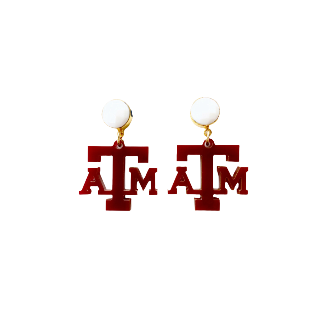 Texas A&M Mini Maroon A&M Earrings